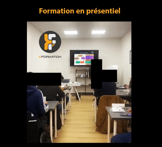 Salle de formation en présentiel KFormation Salle de formation en présentiel de la formation certibiocide au sein de KFormation